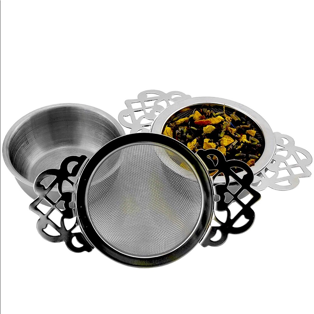 AnaVero Empress Loose Tea Strainers with Drip Bowl